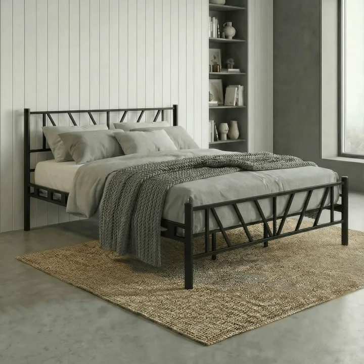 Smyrna Double Metal Bedstead 140x200 Black