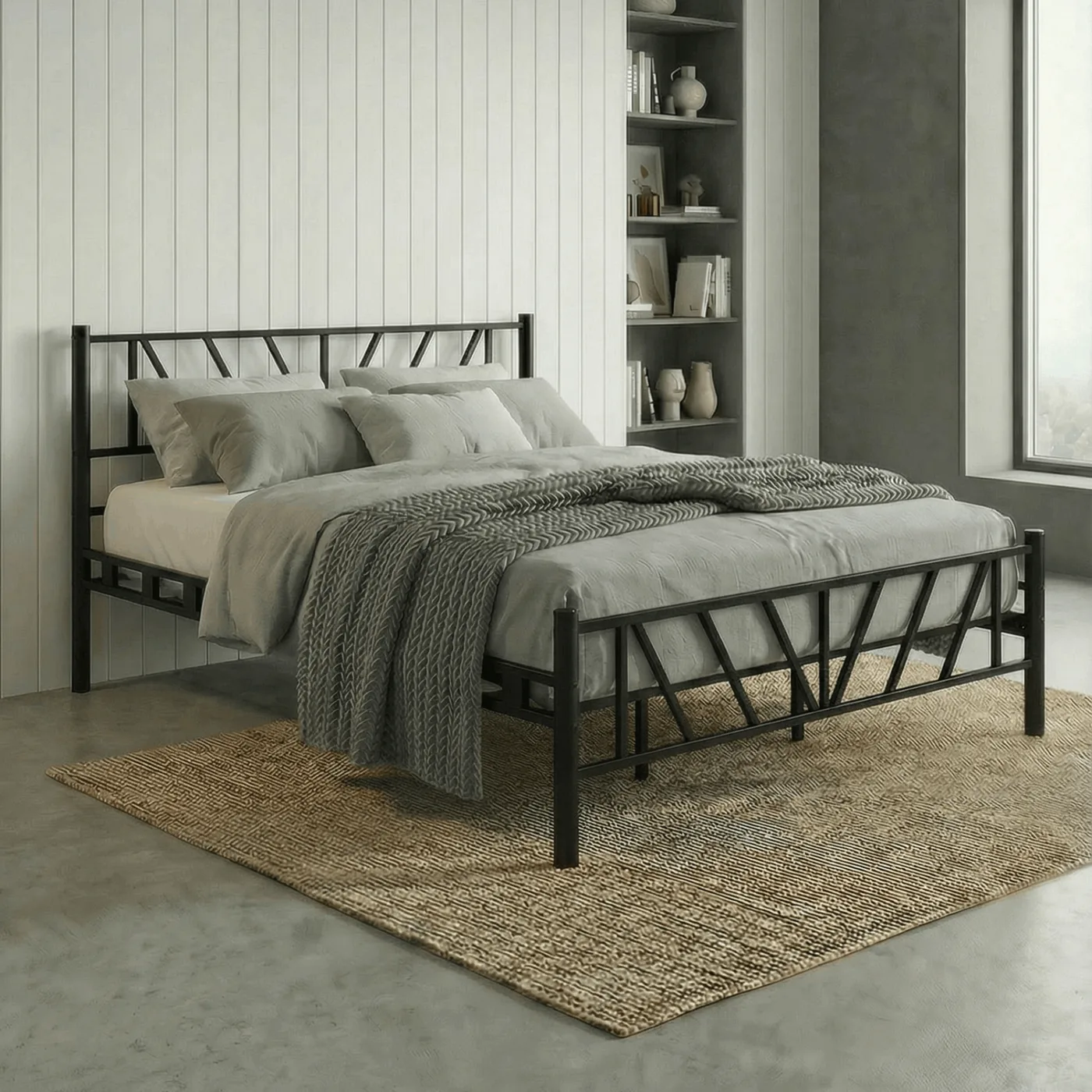 Smyrna Double Metal Bedstead 150x200 Black