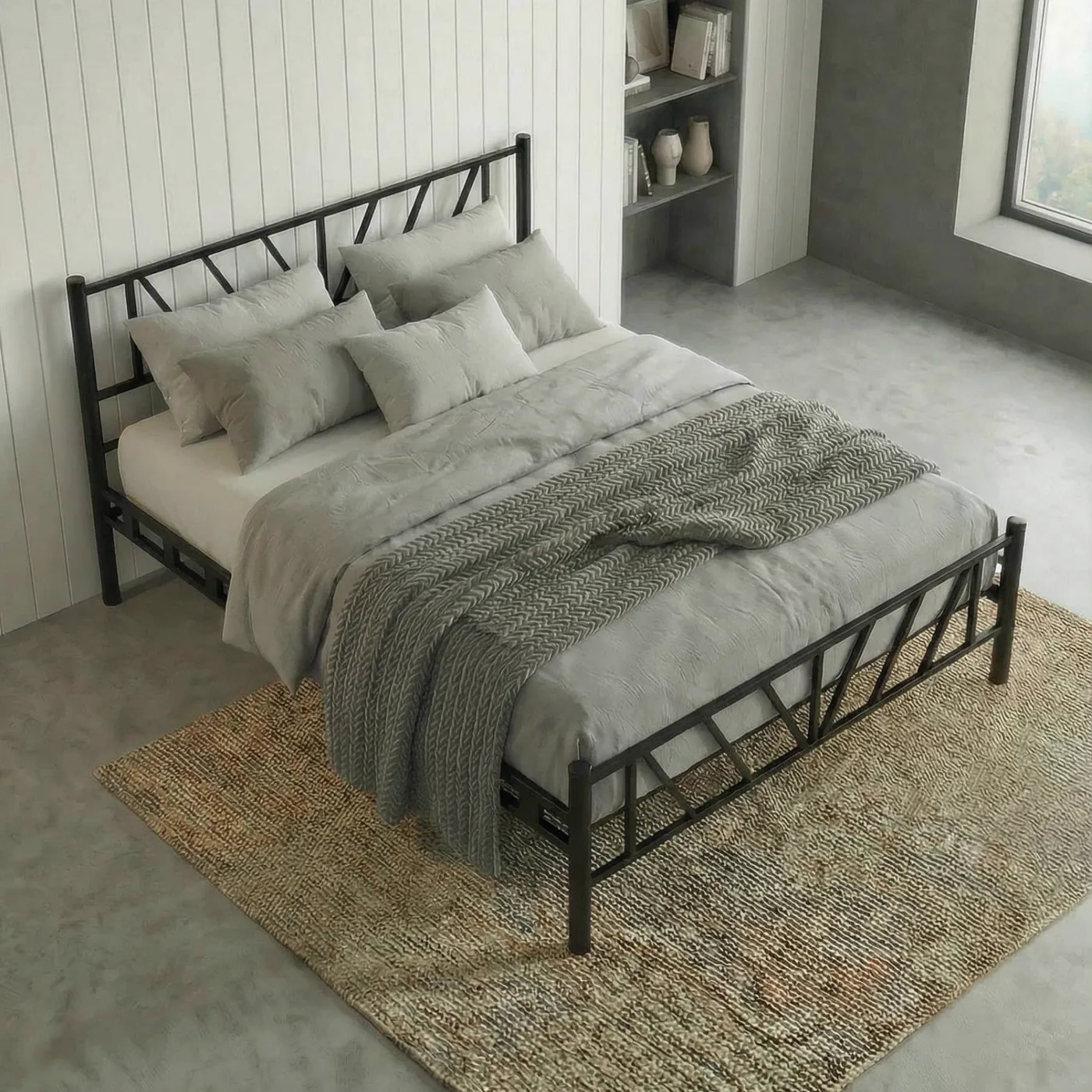 Smyrna Double Metal Bedstead 150x200 Black