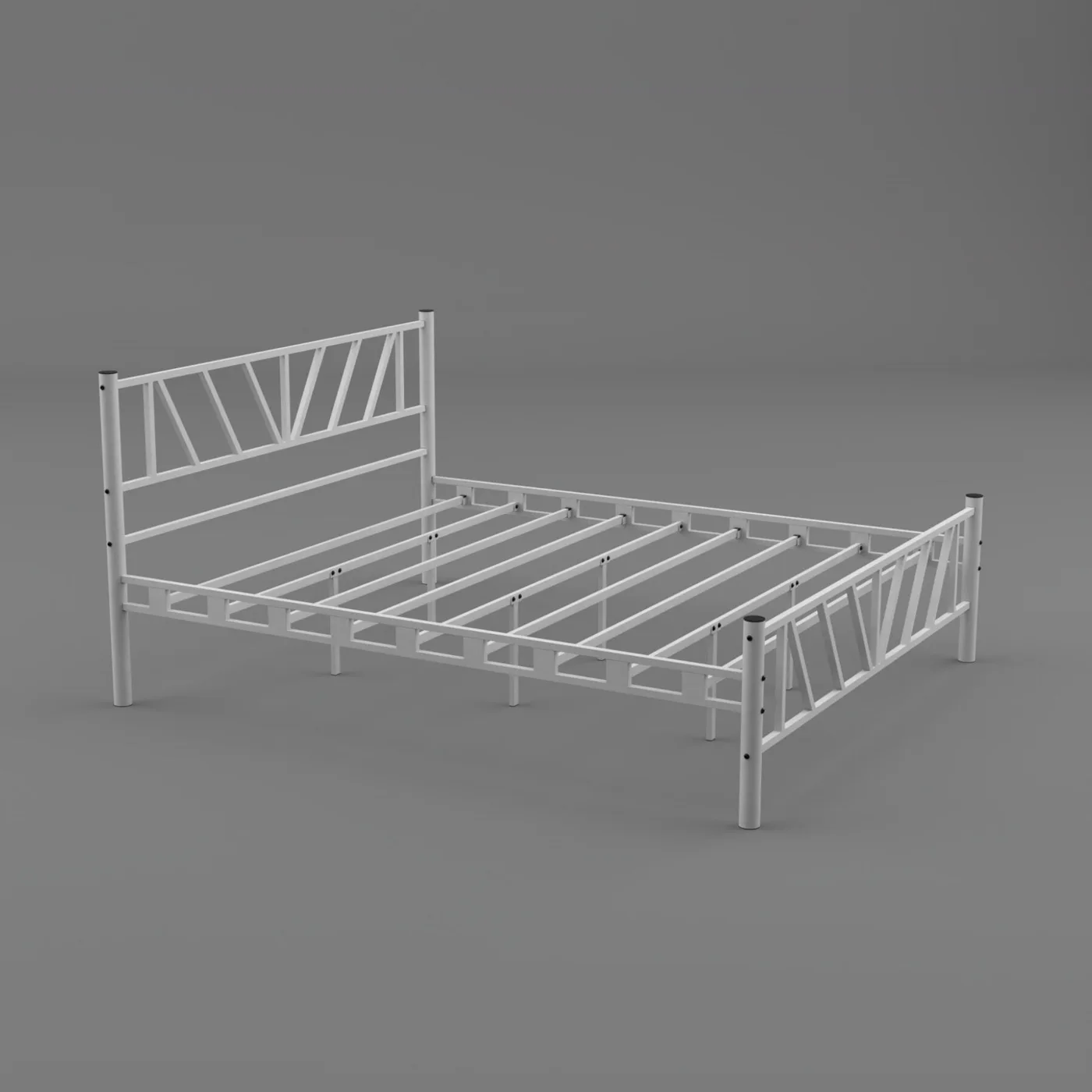 Smyrna Double Metal Bedstead 140x190 White