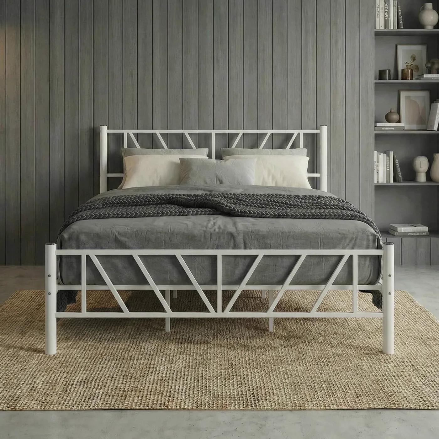 Smyrna Double Metal Bedstead 150x200 White