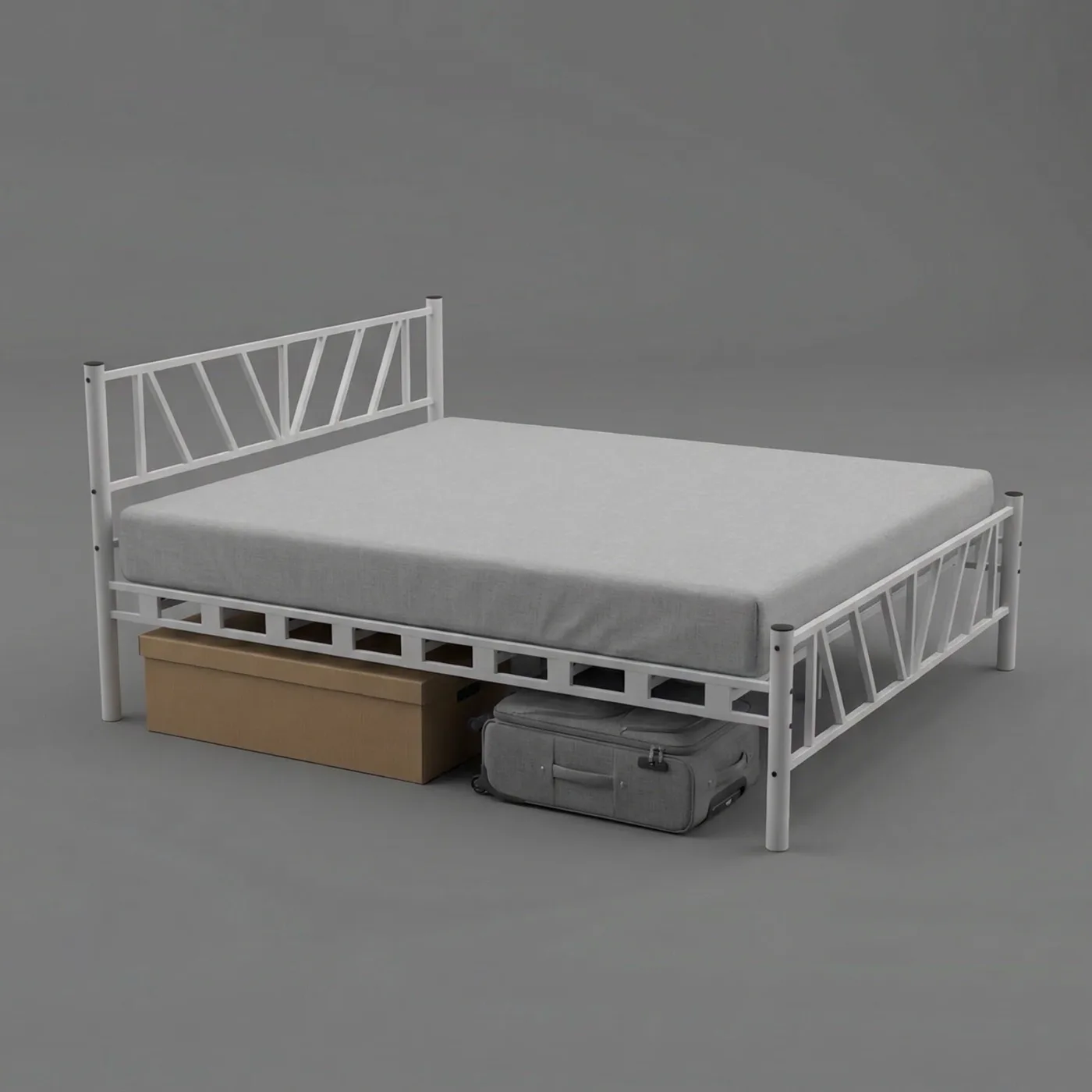 Smyrna Single Metal Bedstead 90x200 White
