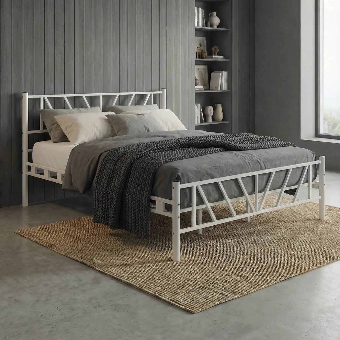 Smyrna Double Metal Bedstead 140x200 White
