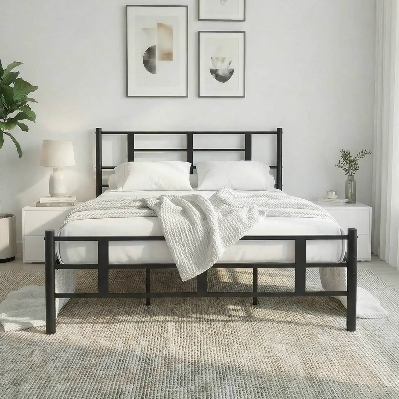 Karma Double Metal Bedstead 150x200 Black