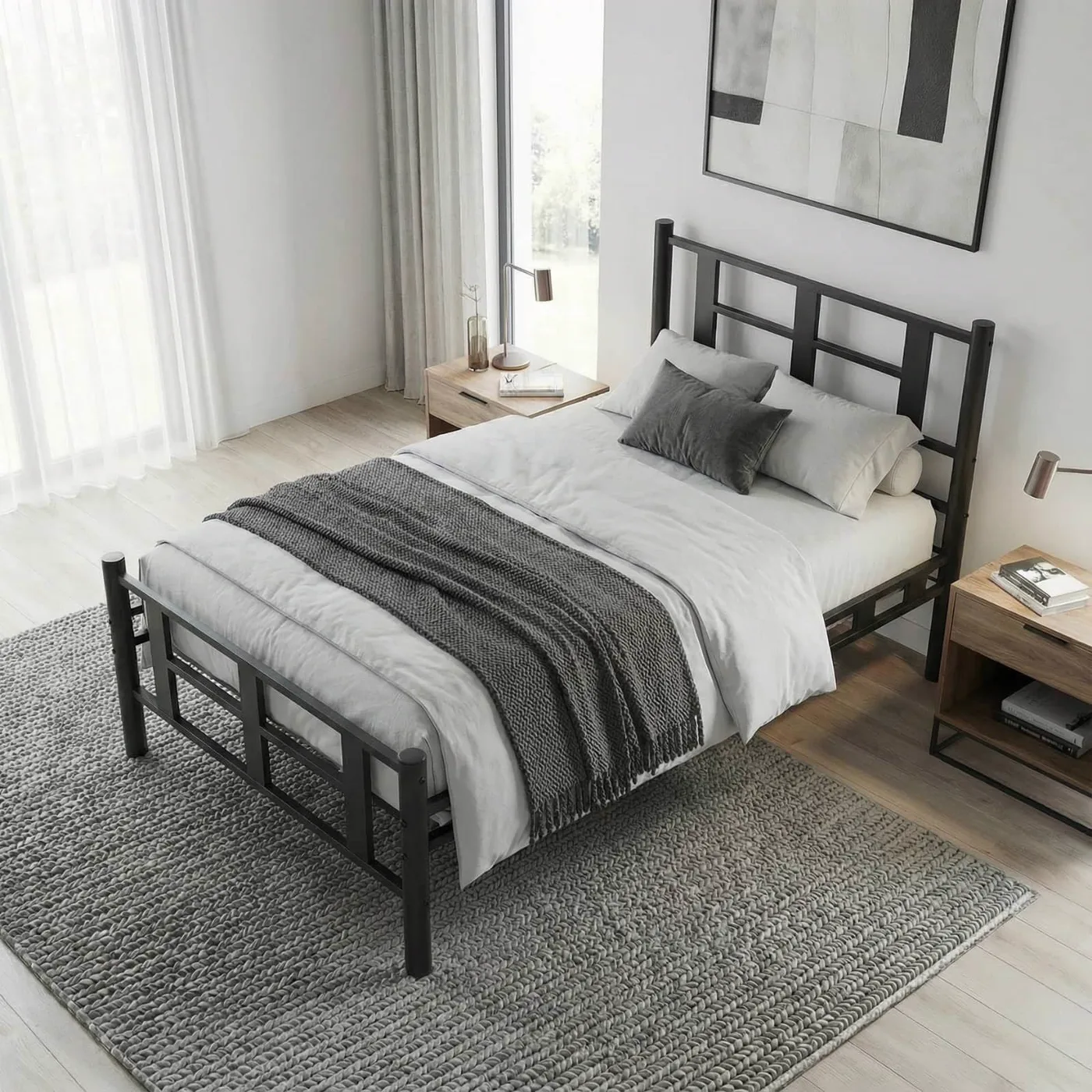Karma Single Metal Bedstead 100x200 Black