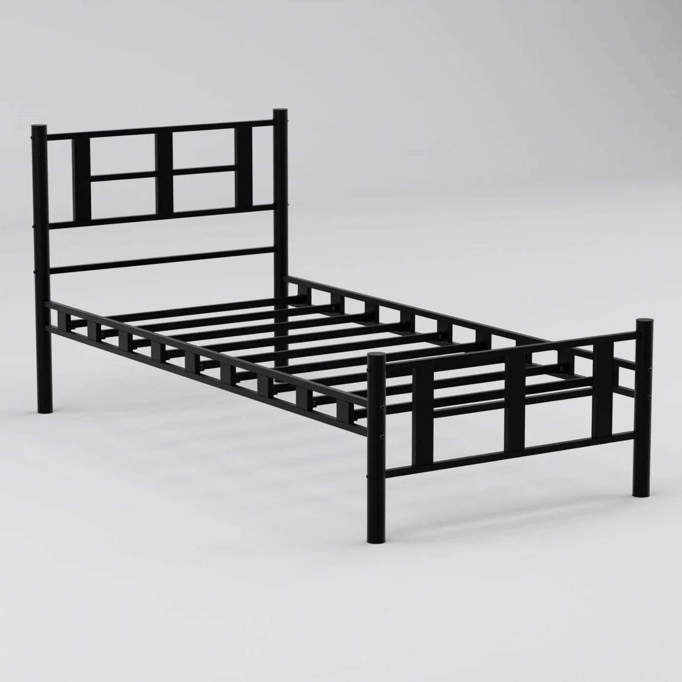 Karma Single Metal Bedstead 100x200 Black
