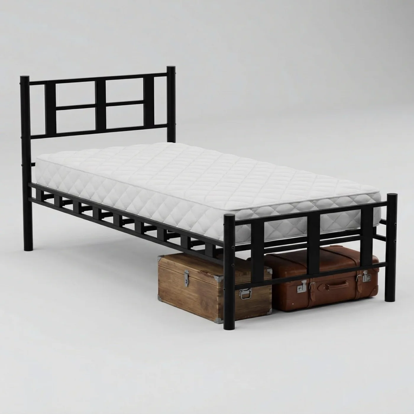 Karma Single Metal Bedstead 90x200 Black