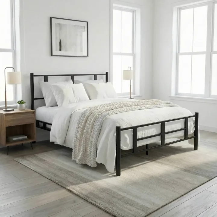 Karma Double Metal Bedstead 140x200 Black
