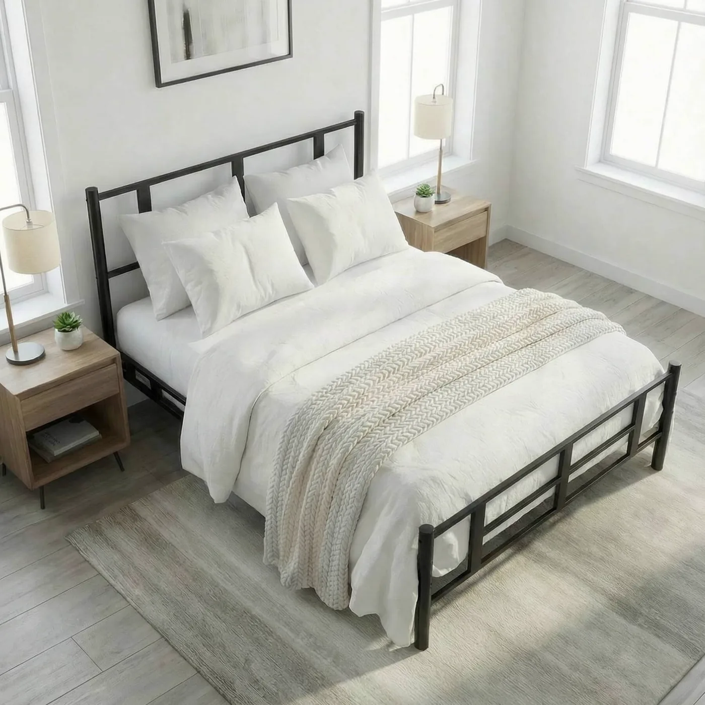 Karma Double Metal Bedstead 140x190 Black