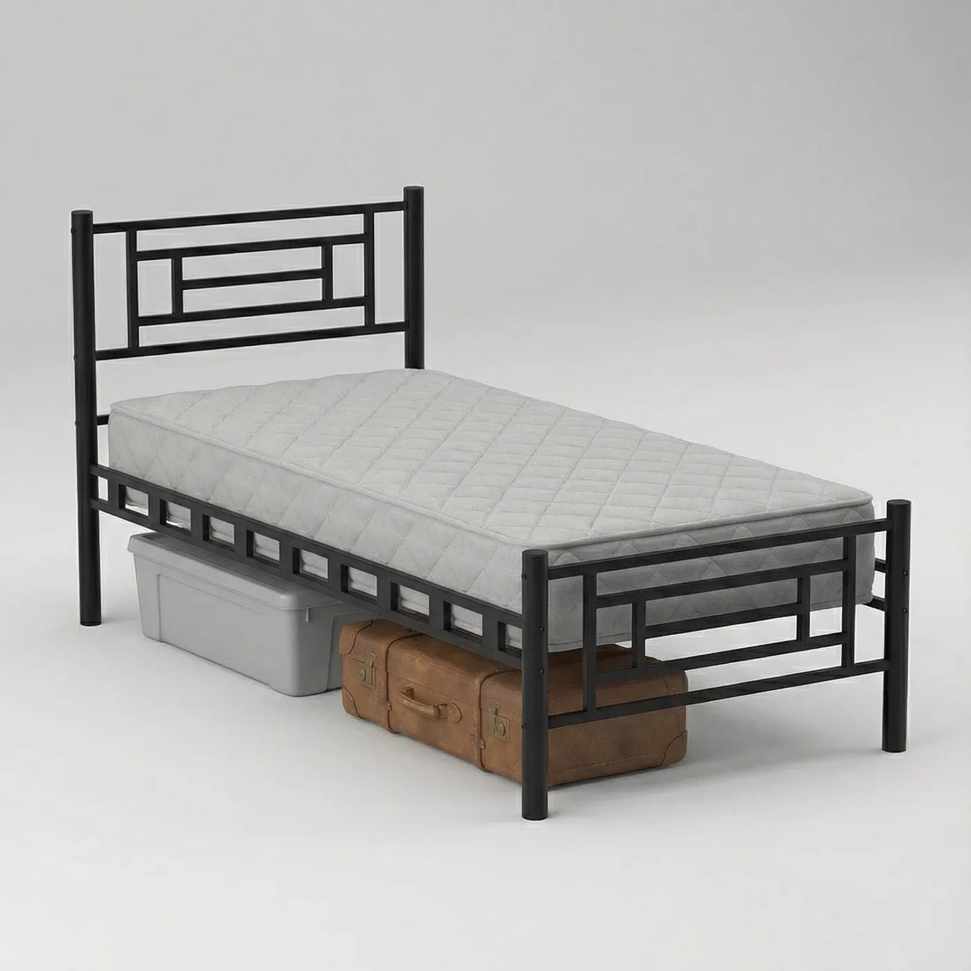 Agora Single Metal Bedstead 90x200 Black