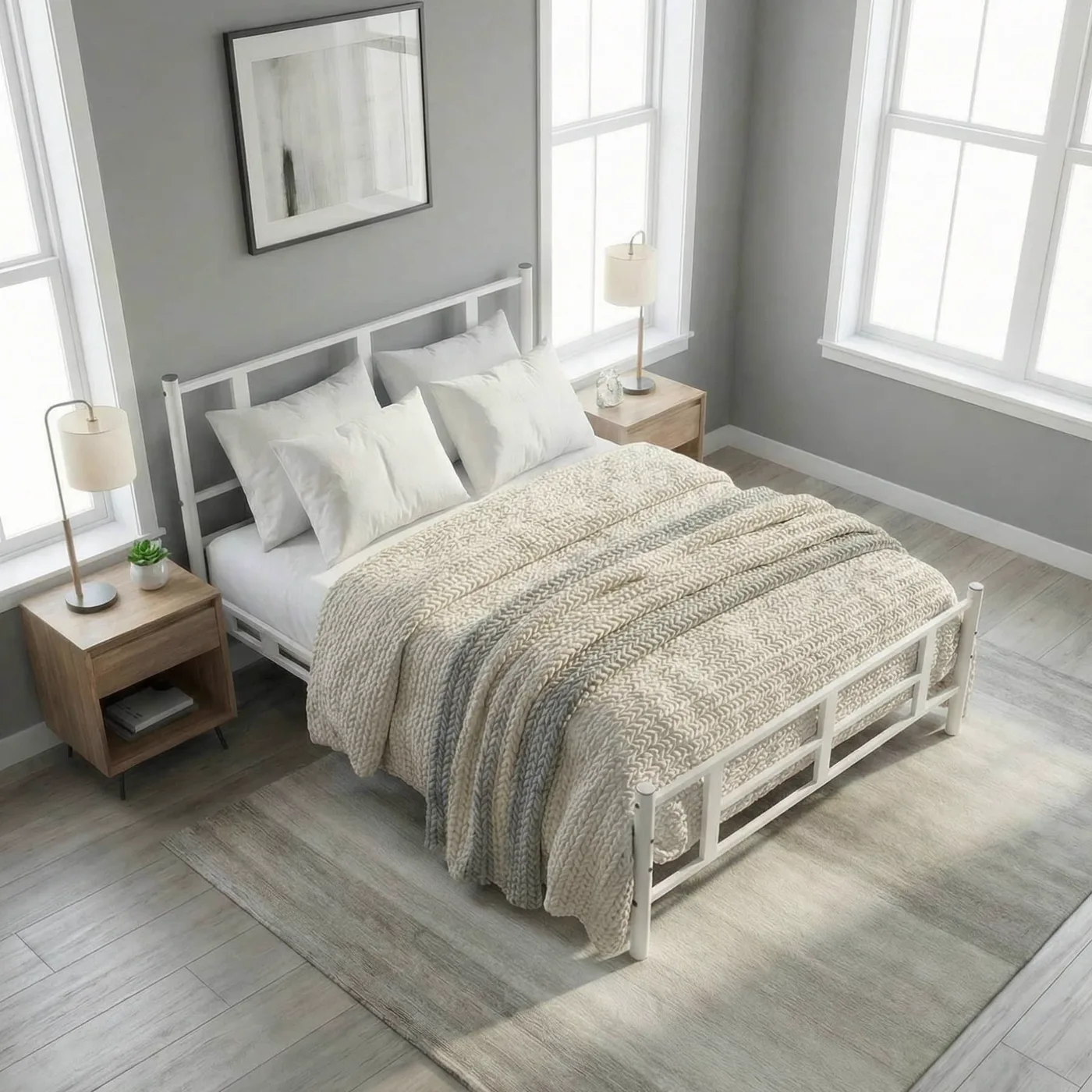 Karma Double Metal Bedstead 140x200 White