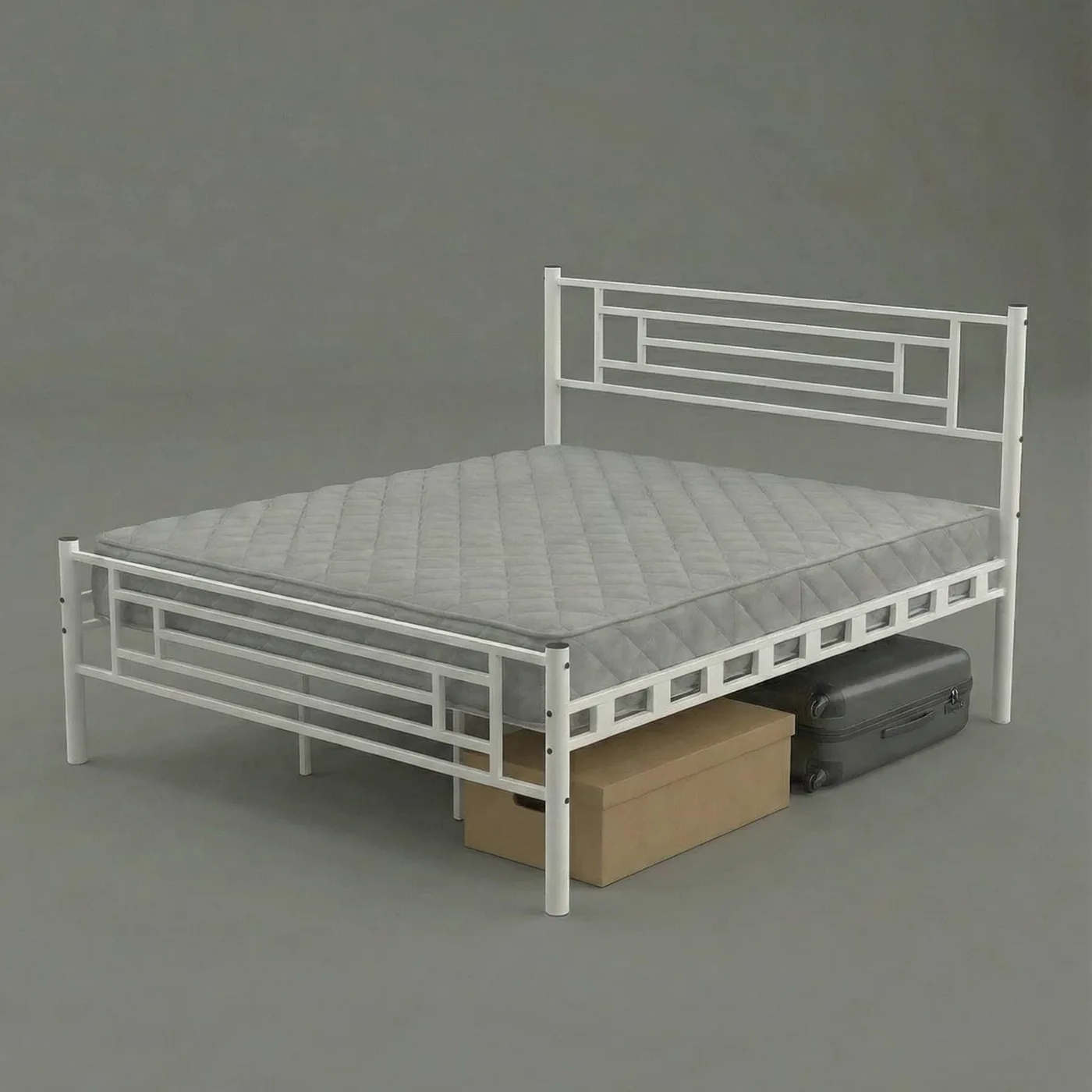 Agora Double Metal Bedstead 140x190 White