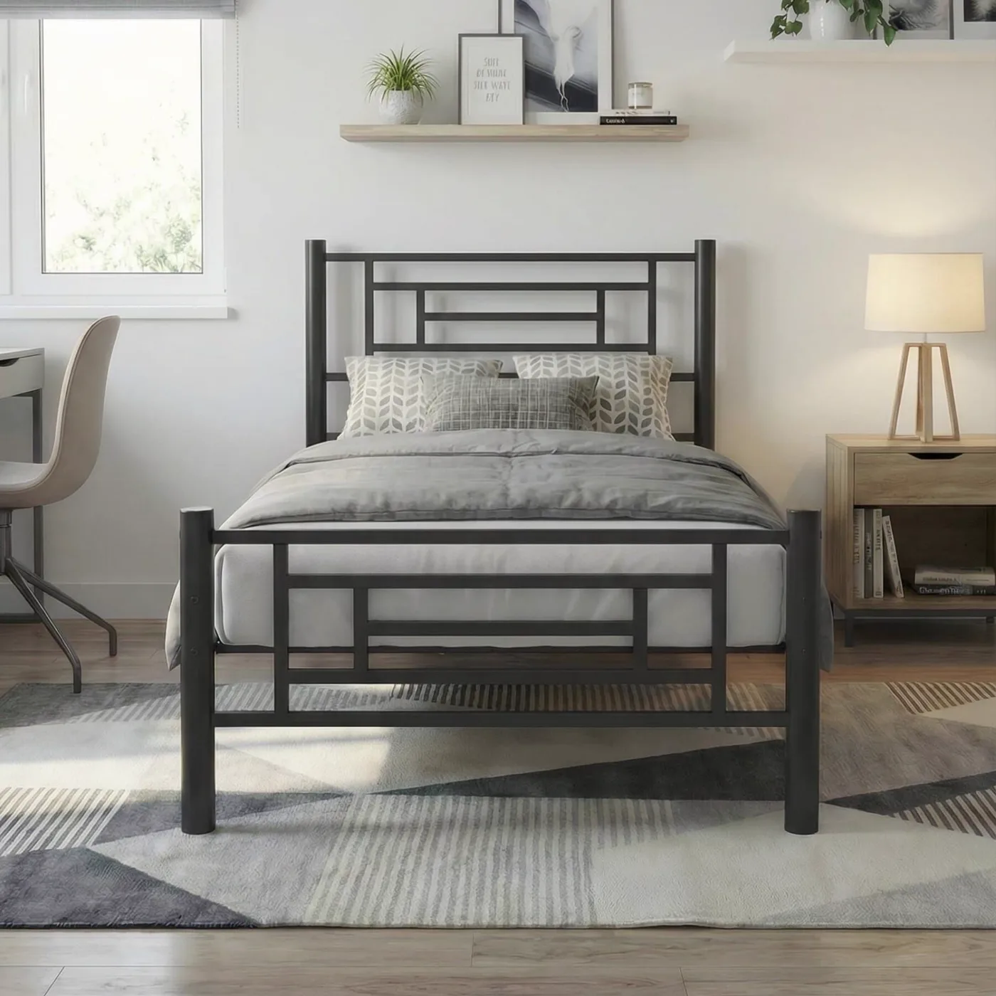 Agora Single Metal Bedstead 90x190 Black