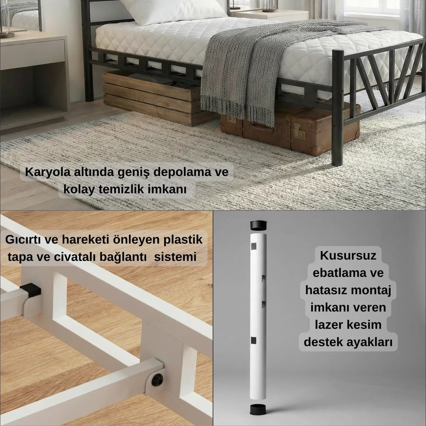 Agora Single Metal Bedstead 90x190 Black