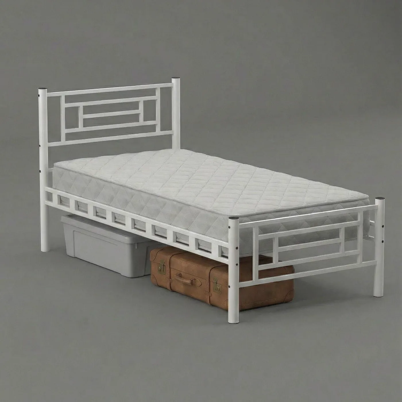 Agora Single Metal Bedstead 90x190 White