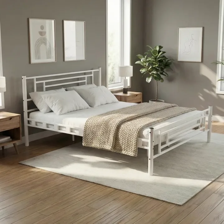 Agora Çift Kişilik Metal Karyola 140x200 Beyaz