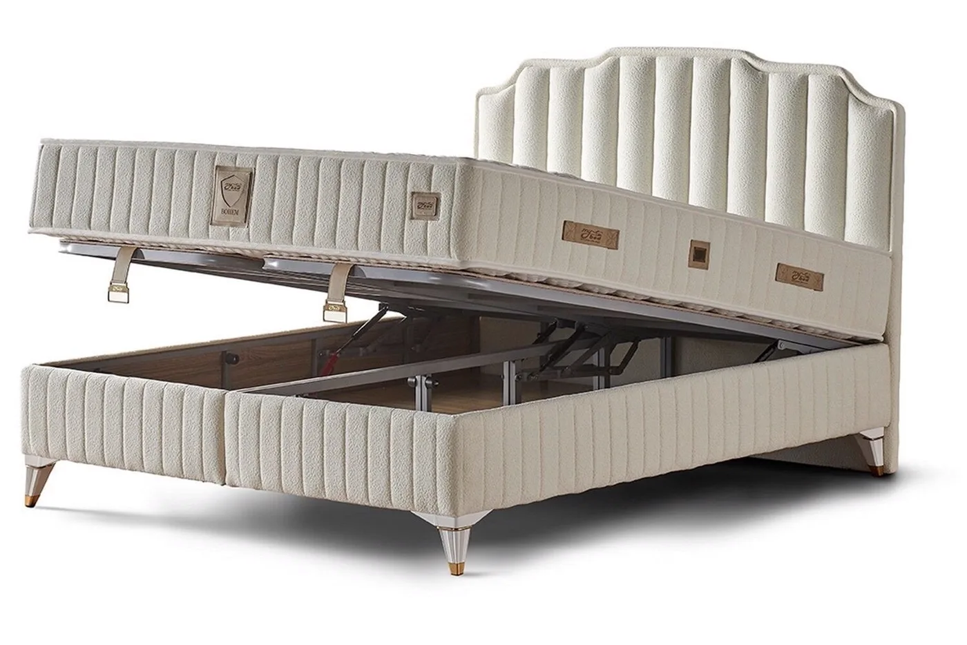 Ensemble sommier et tête de lit double Safir 160x200