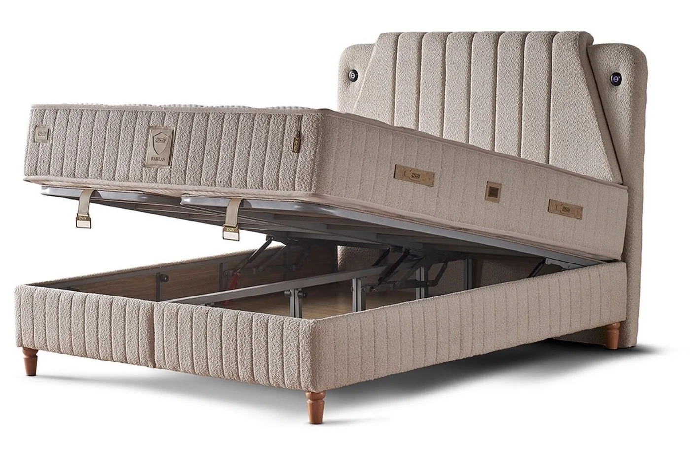 Barlas 150x200 Double Divan Base and Headboard Set