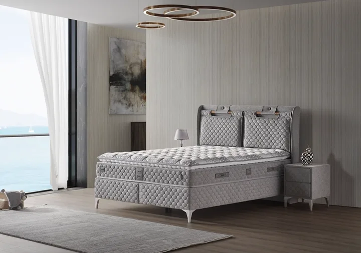 Truva 140x190 Double Mattress, Divan Base, Headboard Set