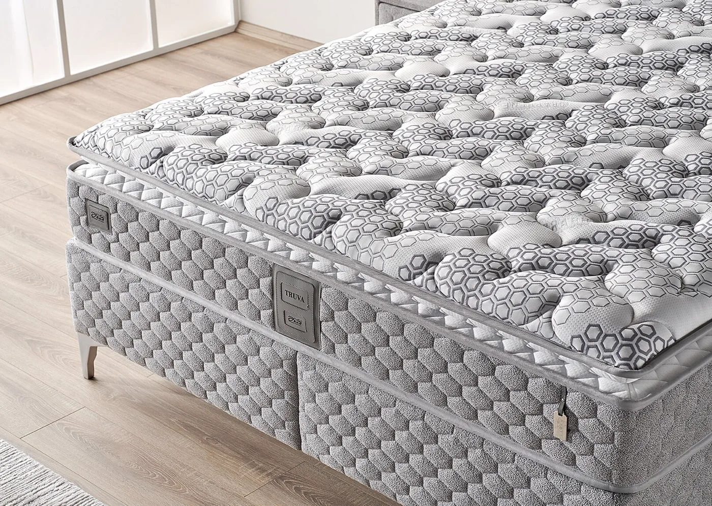 Truva 140x190 Double Mattress, Divan Base, Headboard Set