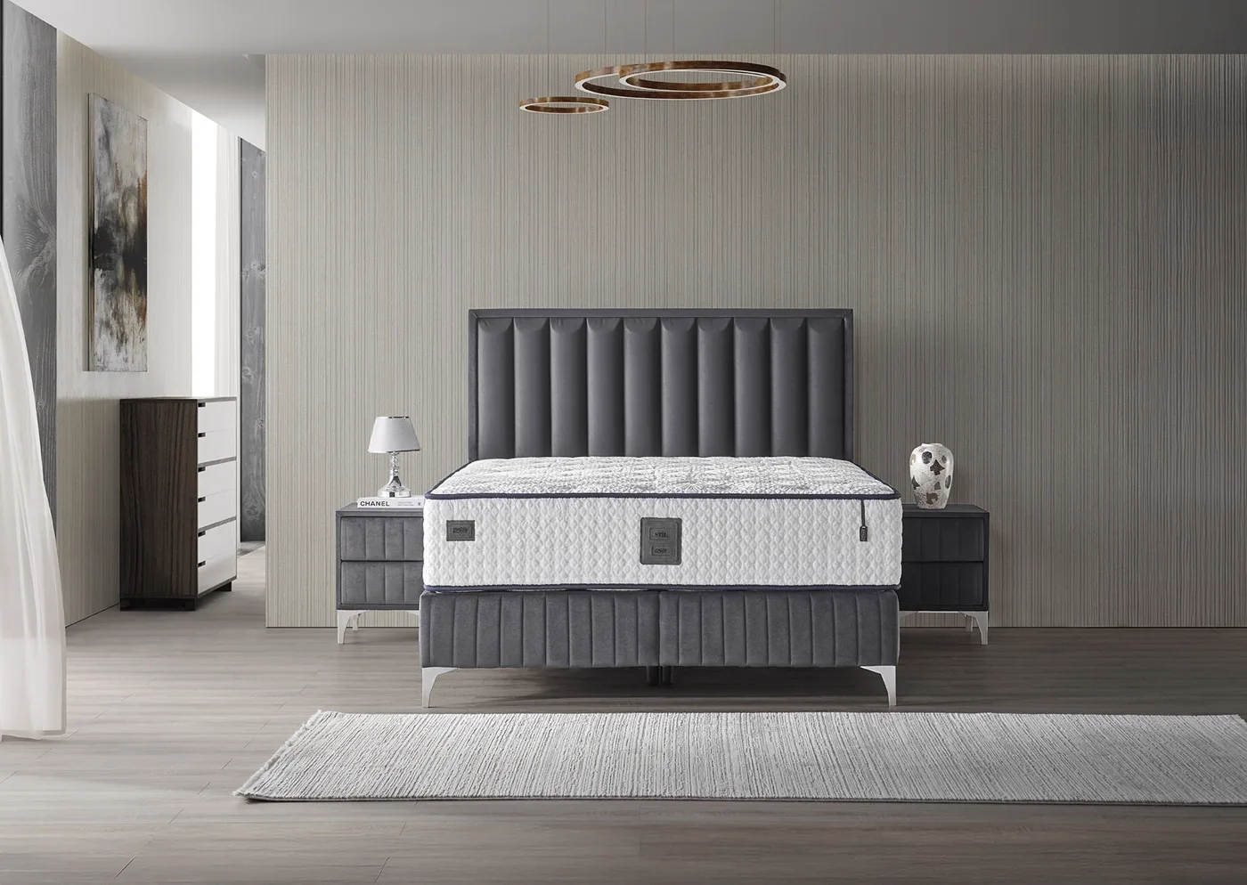 Still 100x200 Single Mattress, Divan Base, Headboard Set