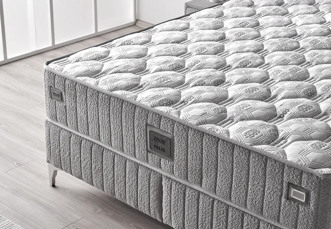 Felix 160x200 Double Mattress, Divan Base and Headboard Set