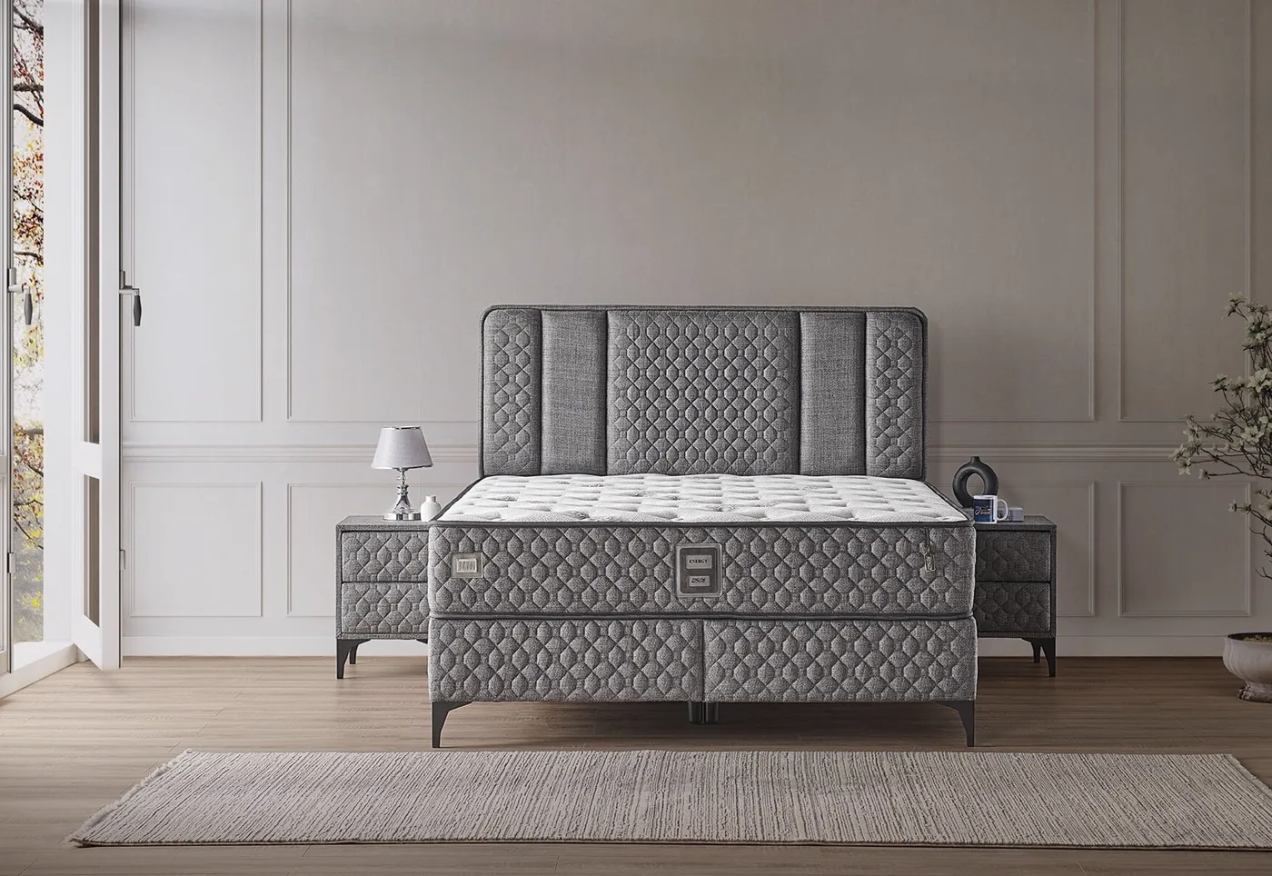 Energy 160x200 Double Mattress, Divan Base, Headboard Set
