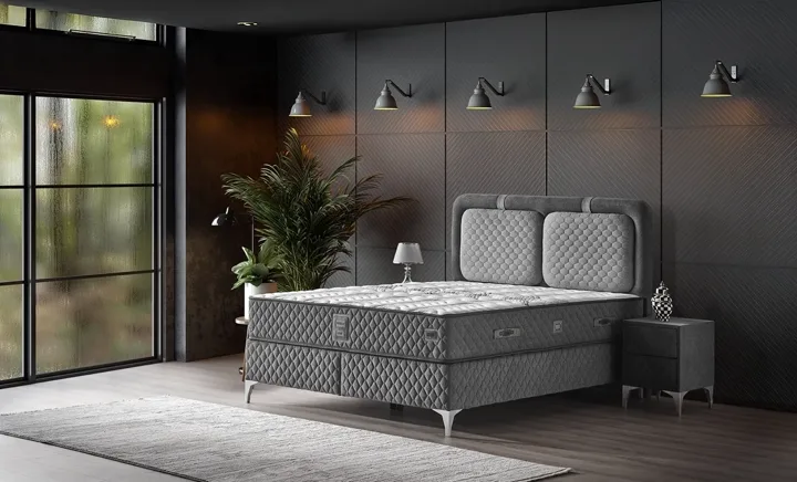 Bella 160x200 Çift Kişilik Yatak, Baza, Başlık Seti