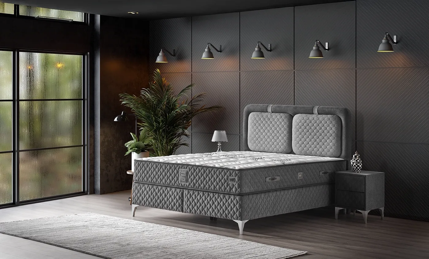 Bella 160x200 tweepersoons matras, boxspring, hoofdbord set