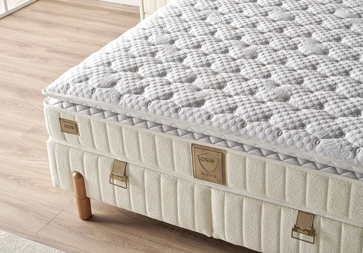 Bohem 150x200 Çift Kişilik Yatak, Baza, Başlık Seti