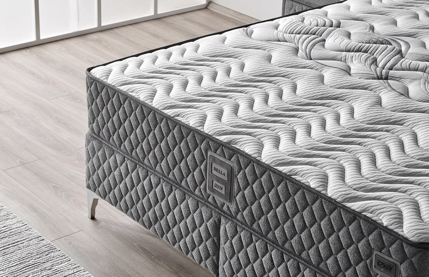 Set materasso matrimoniale Bella 140x190, base letto, testiera
