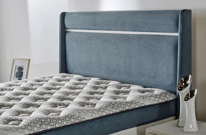 Aspendos Mavi 150 cm Çift Kişilik Baza Başlığı CB3211