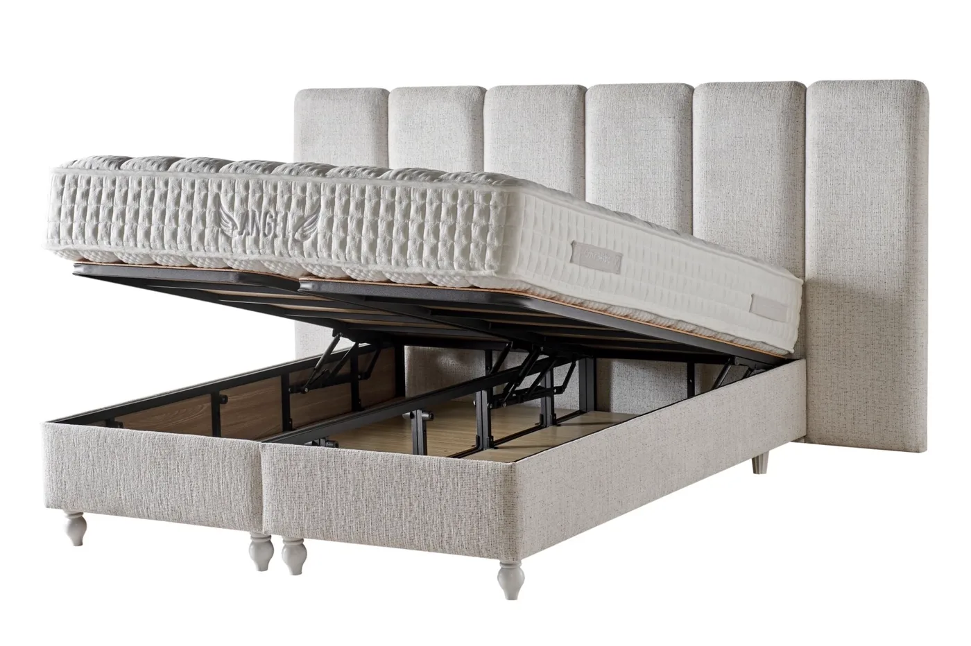 Angel Modern 140 x 190 Double Mattress, Divan Base, Headboard Set CB3309