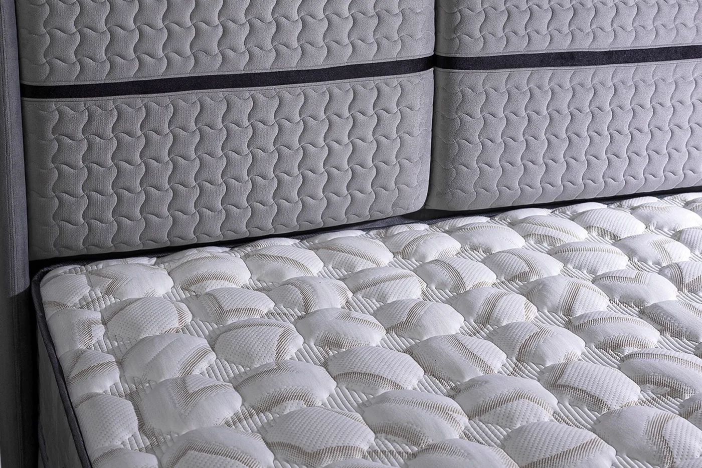 Gold Visco 120x200 Single Mattress, Divan Base & Headboard Set PV1407