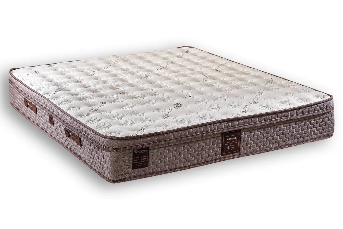 Master 200x200 Double Mattress, Divan Base & Headboard Set PV1404