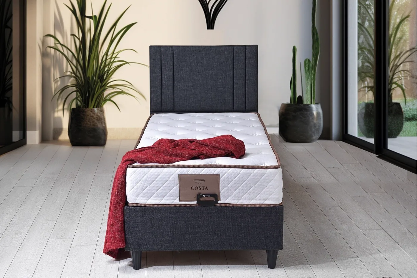 Costa 140x190 Double Divan Base & Headboard Set PV1301