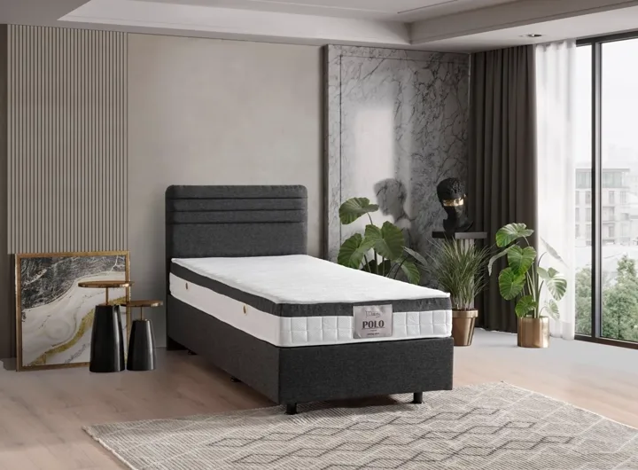 Polo Anthracite 90x190 Single Divan Base MBL1224