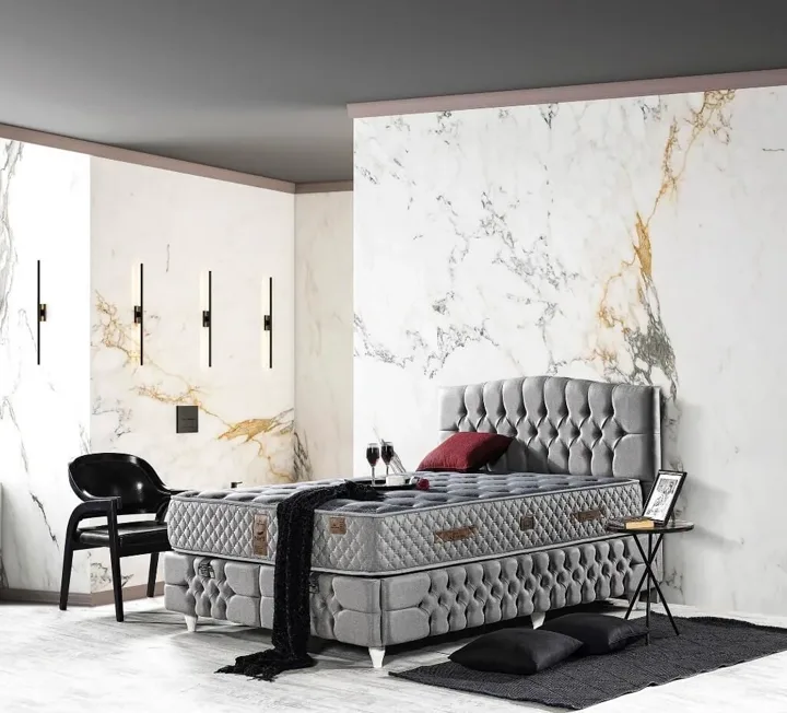 Soft 140X200 Çift Kişilik Yatak, Baza, Başlık Seti EY2019