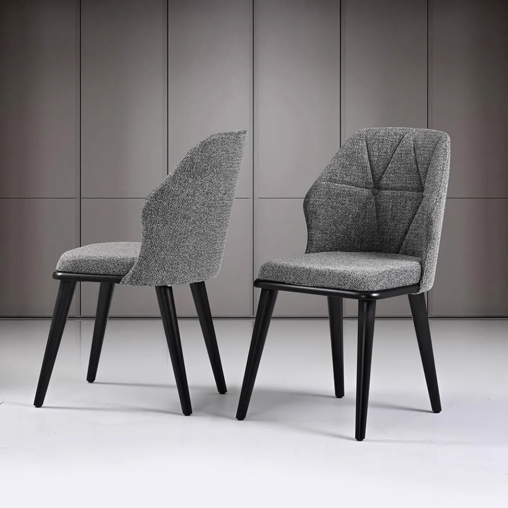 Avangard Schwarz Tisch & Buse Stuhl & Ruya Bank Set HDR1218