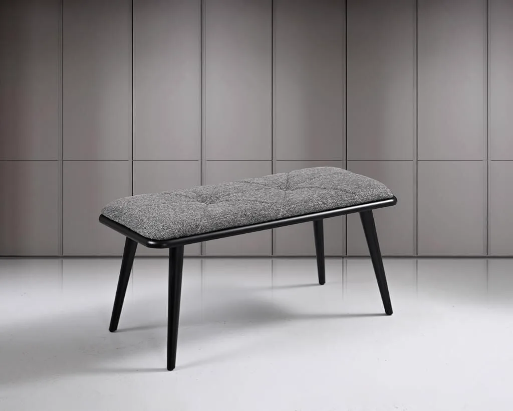Nil Black Table & Latina Chair & Ruya Bench Set HDR1223