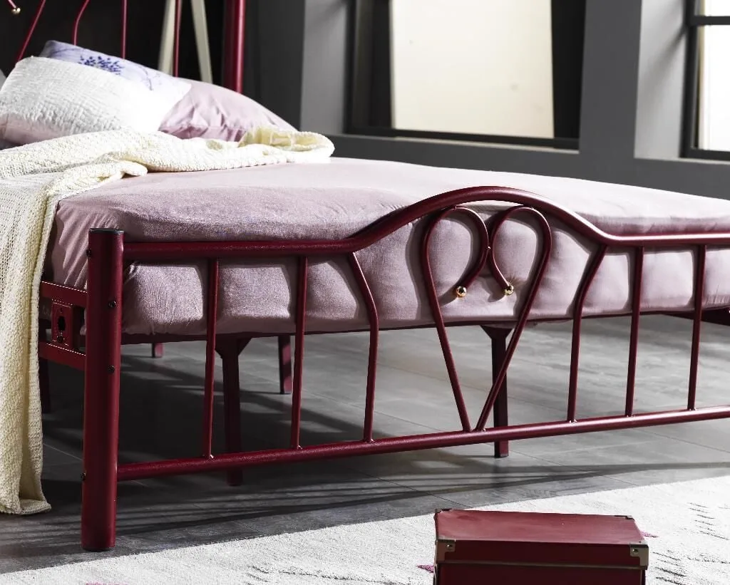 Orkide Metal Bedstead 180x200 ARM108 Burgundy