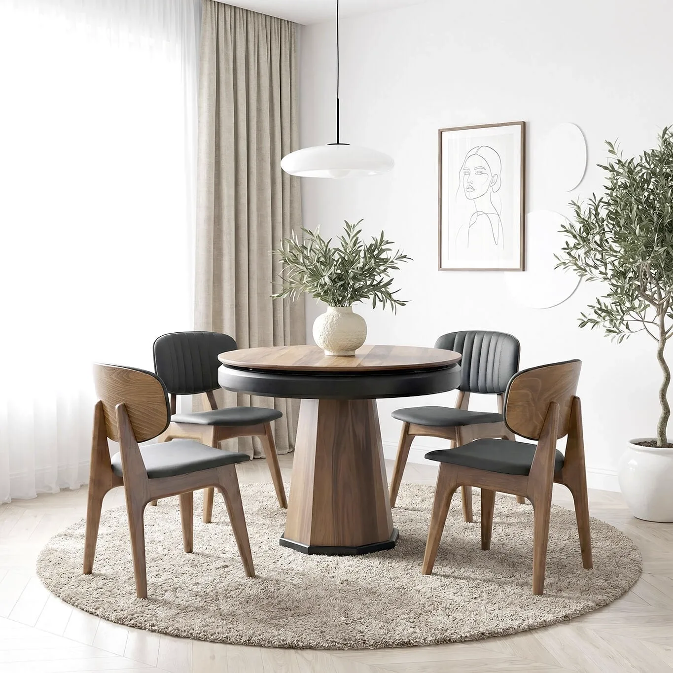 Hayal Nussbaum Tisch & Hilton Stuhl Set HDR1203