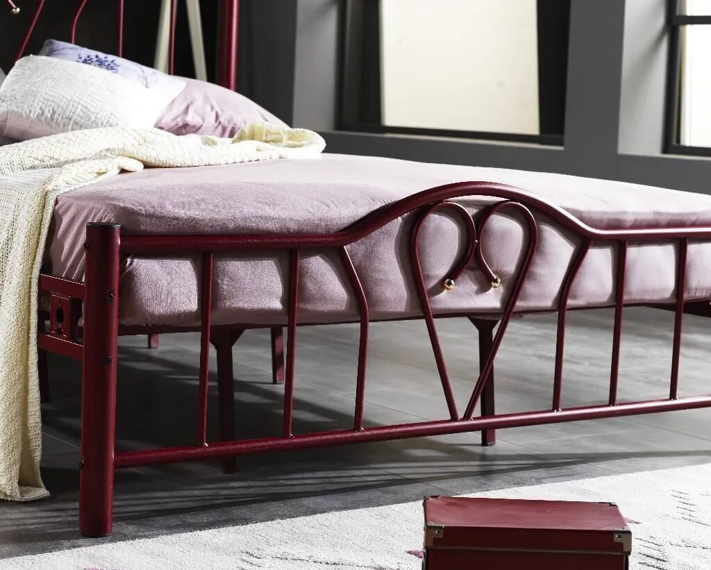 Orkide Metal Karyola 150x200 ARM106 Bordo