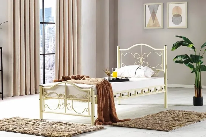 Pero Metal Bedstead 120x200 ARM110b Cream