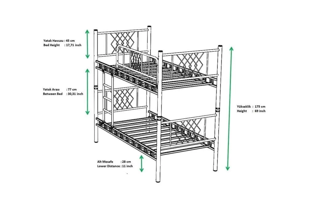 Metis Bunk Bed 90x200 ARM048 Yellow-Black