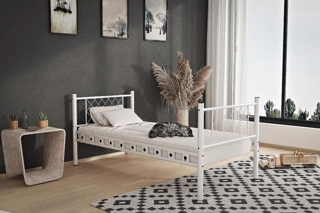 Metis Metal Bedstead 90x190 ARM164 White