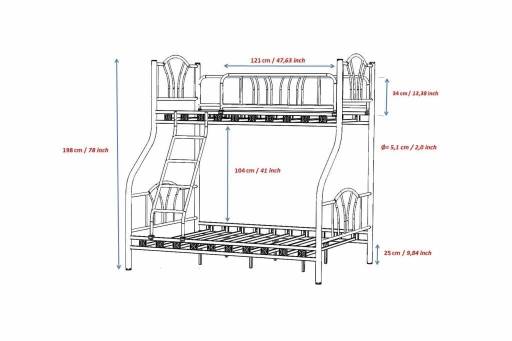 Imaj Bunk Bed 90x190 + 140x190 ARM057 Black
