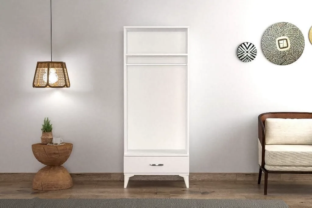 Louvered 2-Door White Cabinet TN1243