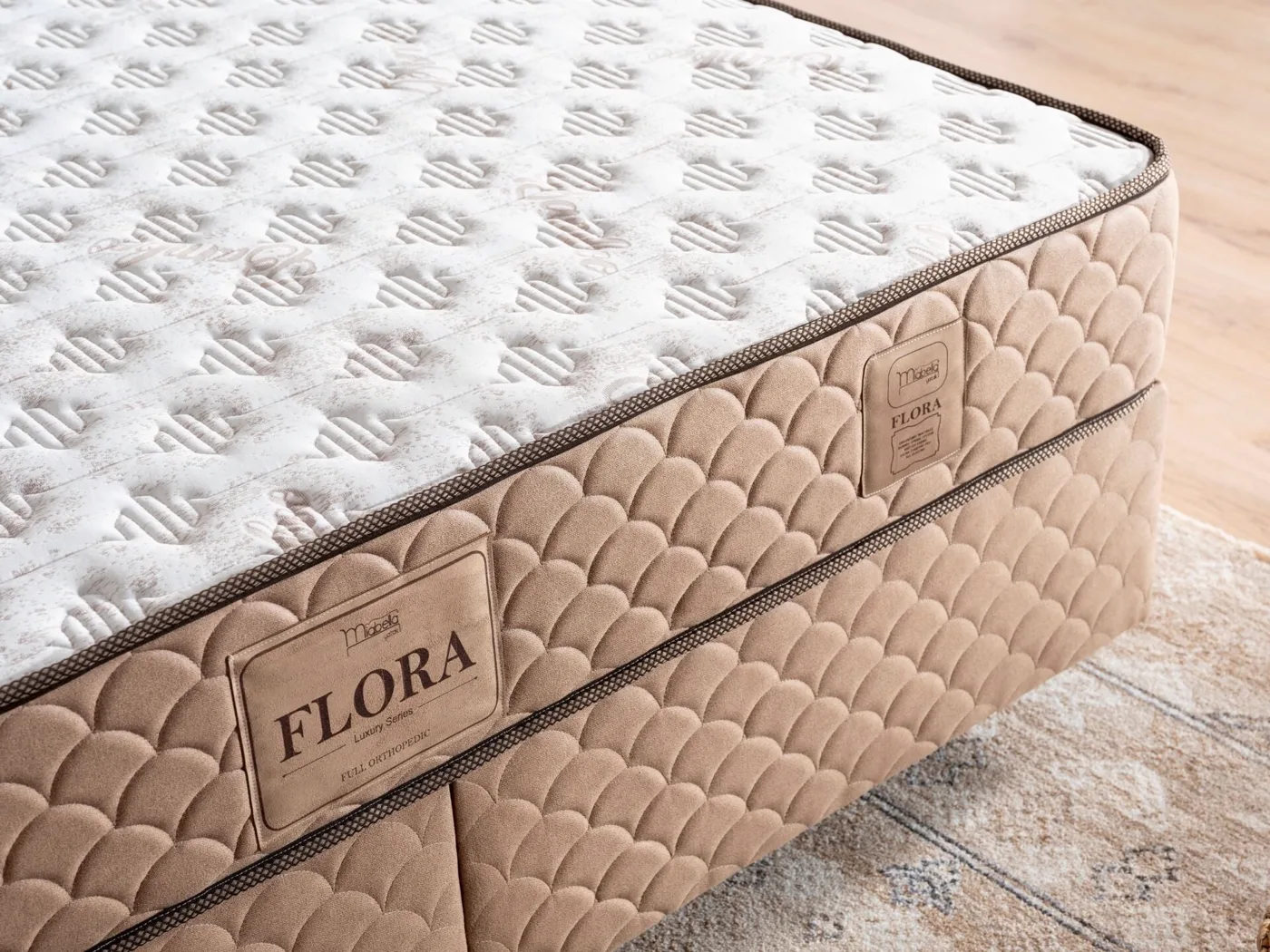 Flora 90x190 Tek Kişilik Yatak, Baza, Başlık Seti MBL1015