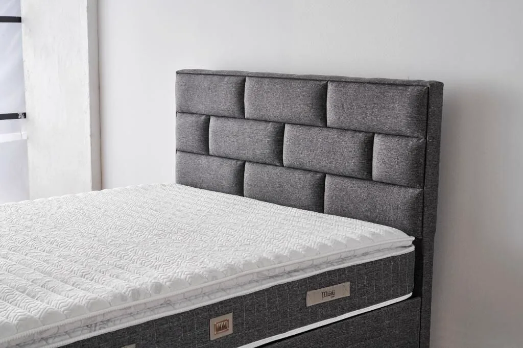 Stone 140x190 Double Mattress, Divan Base & Headboard Set MBL1011